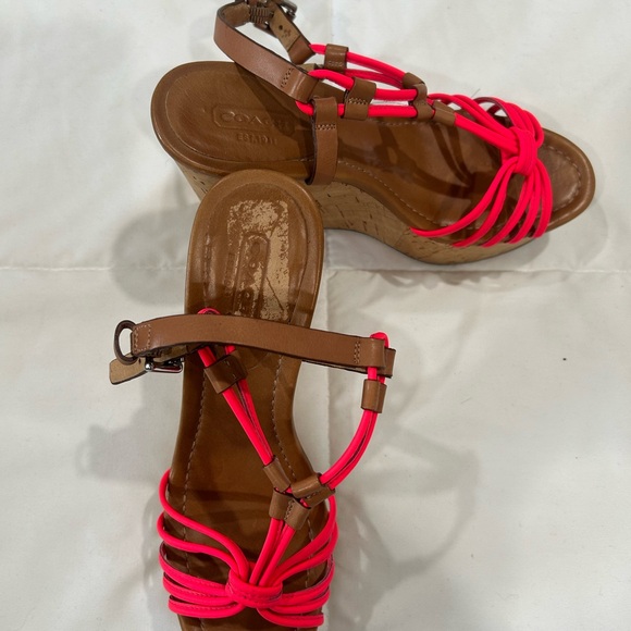 Coach Women's Brown and Pink Sandals - Picture 2 of 10